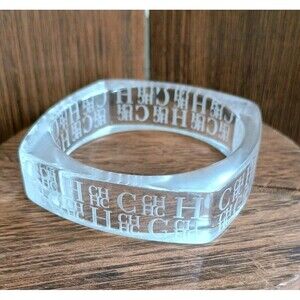 Carolina Herrera Signature Initials Frosted Colorless Bangle